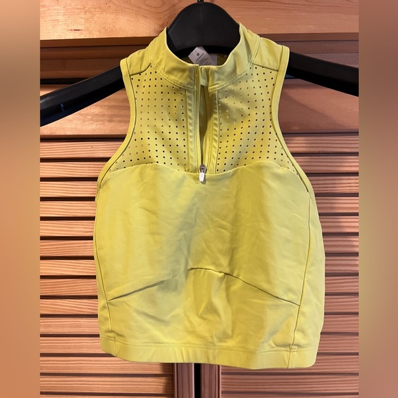 Lululemon sports bra crop top with zipper size 6 lime green - Picture 1 of 3